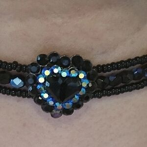 Elegant Black Heart Choker Necklace